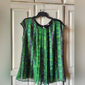 Sleeveless green blouse